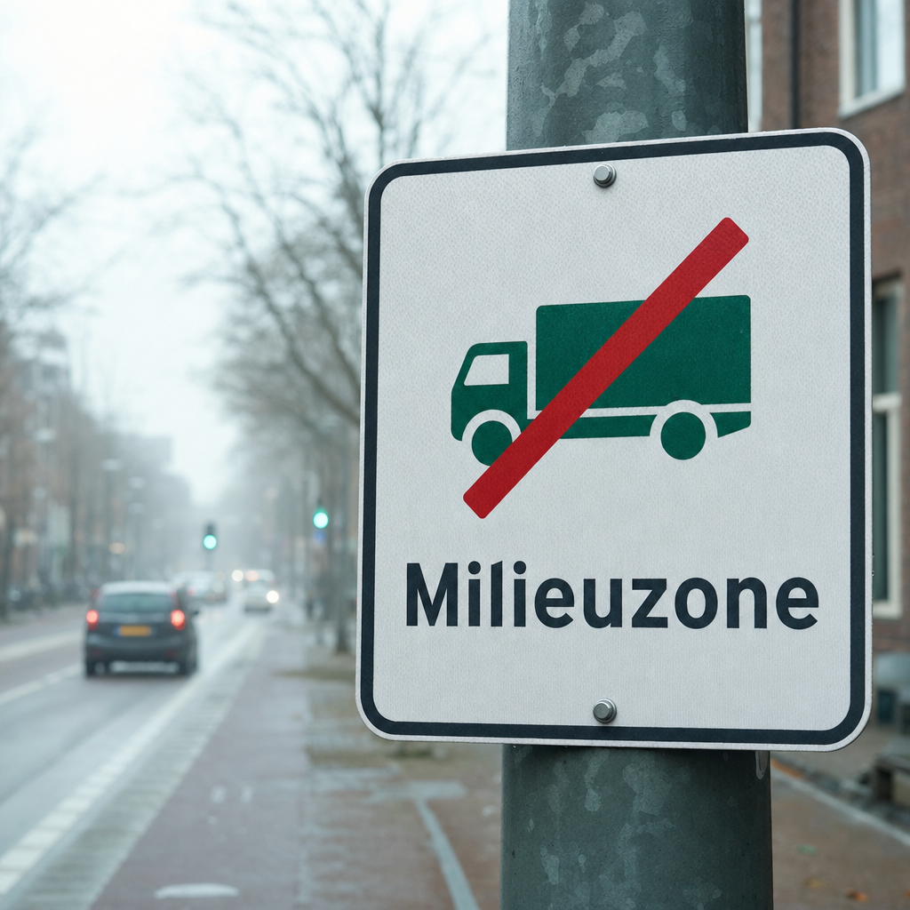 Close-up van een Nederlands milieuzone-bord